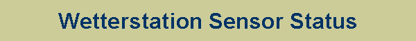 Wetterstation Sensor Status